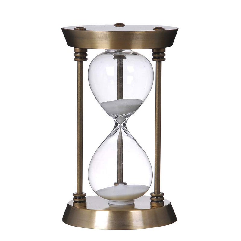 B BELLAWARE Bellaware 60 Minute Metal Hourglass Sand Timer, Decorative Large Size Sand Clock (Bronze) - Image 1
